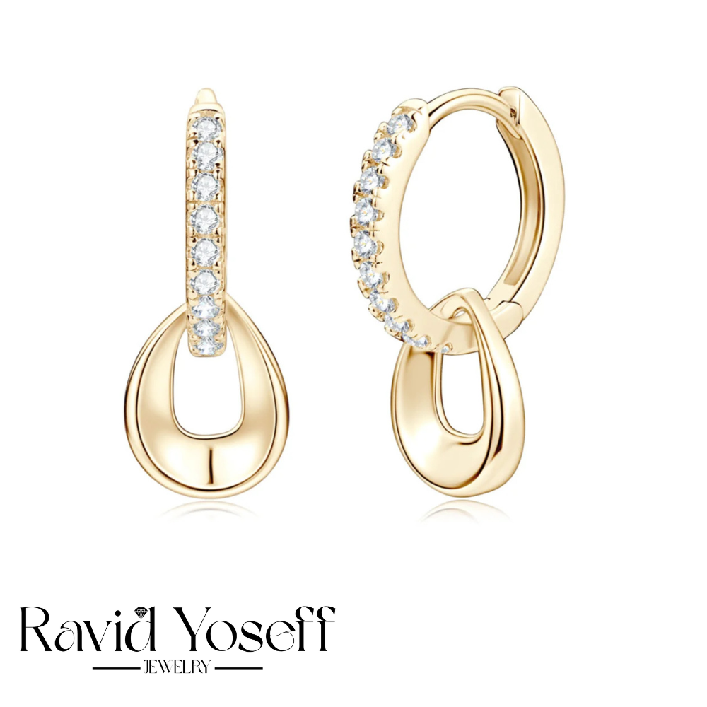 Moissanite עגילי לורי יהלום