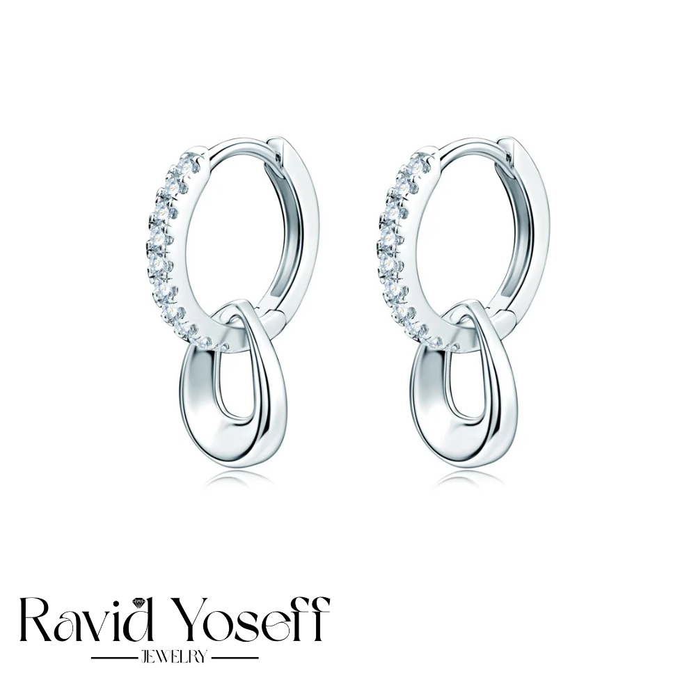 Moissanite עגילי לורי יהלום