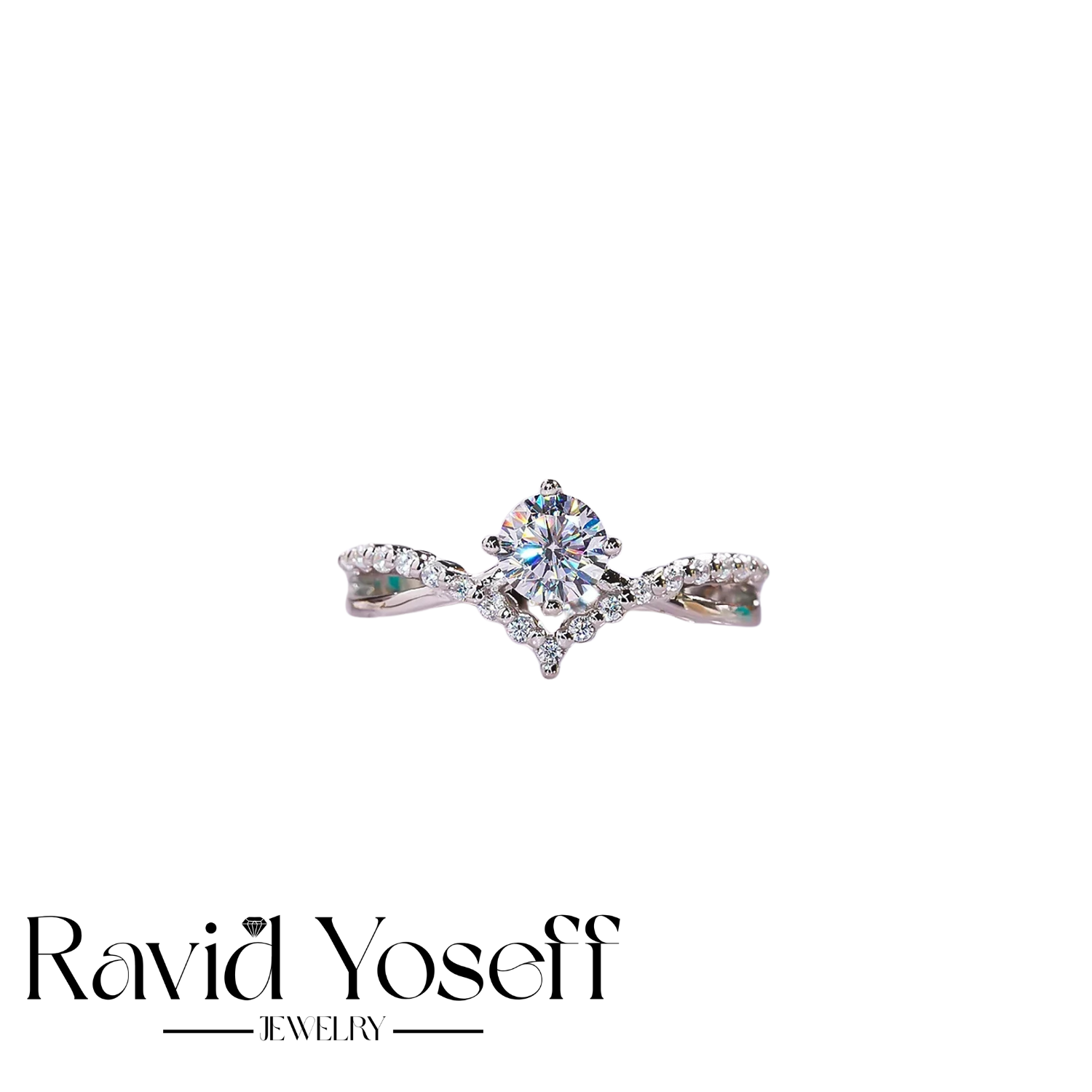 יוקרתית Moissanite טבעת נוי