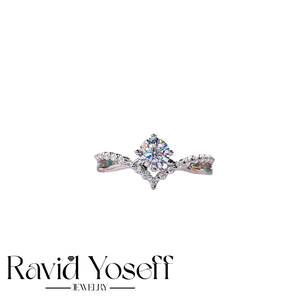 יוקרתית Moissanite טבעת נוי