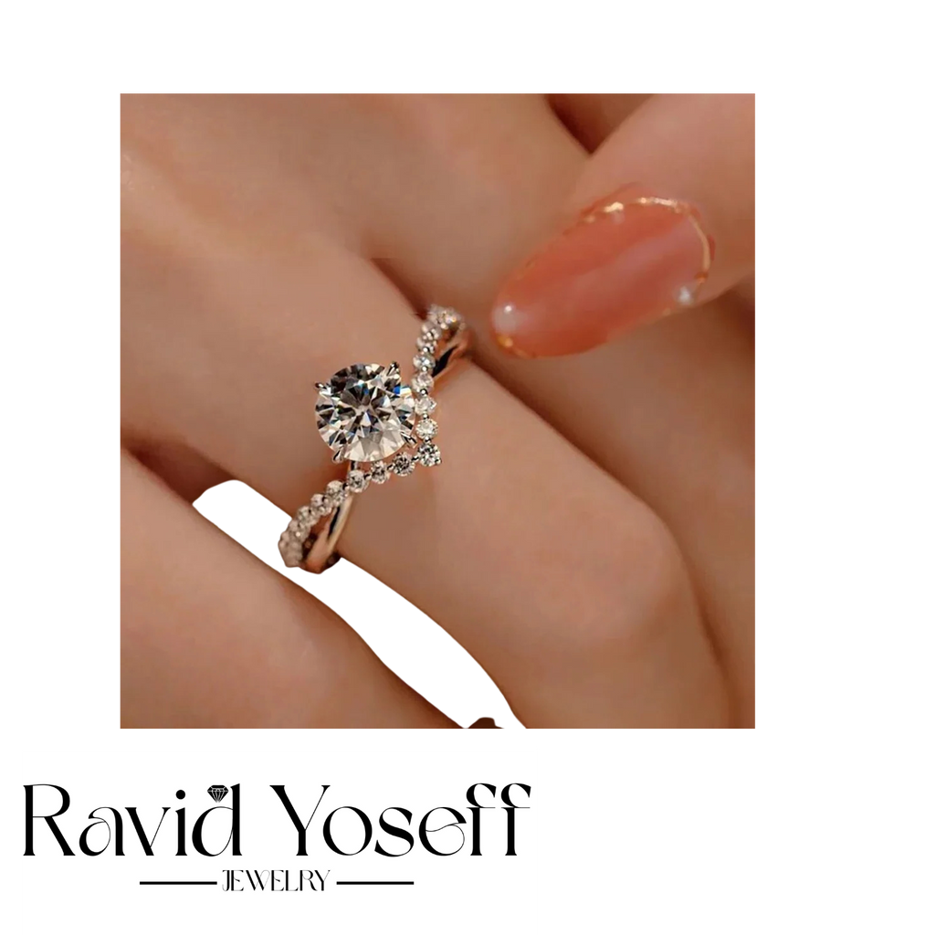 יוקרתית Moissanite טבעת נוי