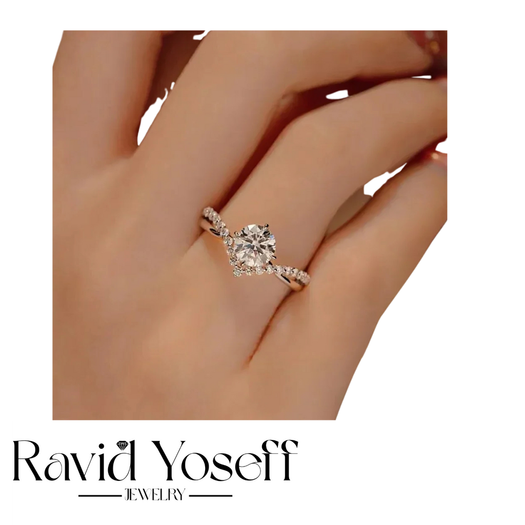 יוקרתית Moissanite טבעת נוי