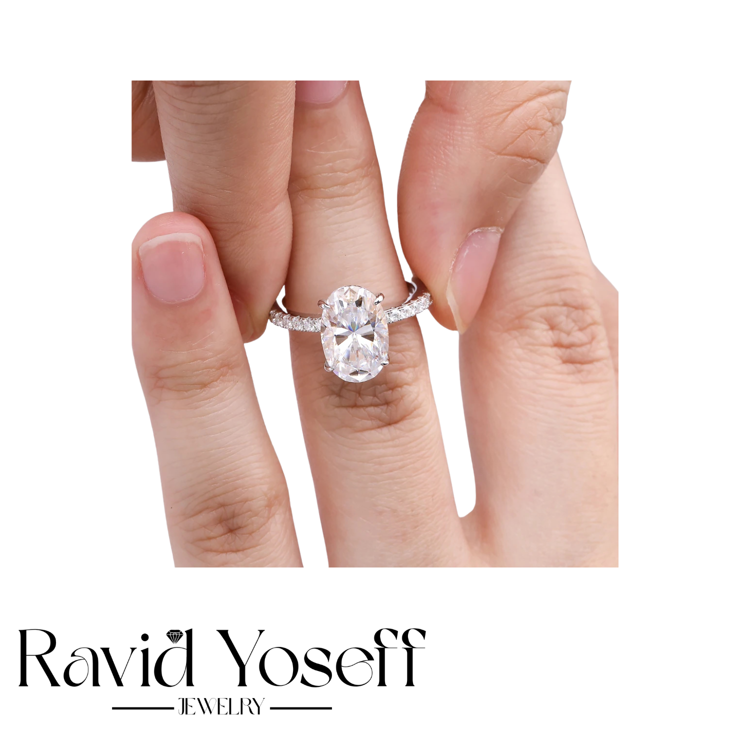 טבעת חן Moissanite יוקרתית