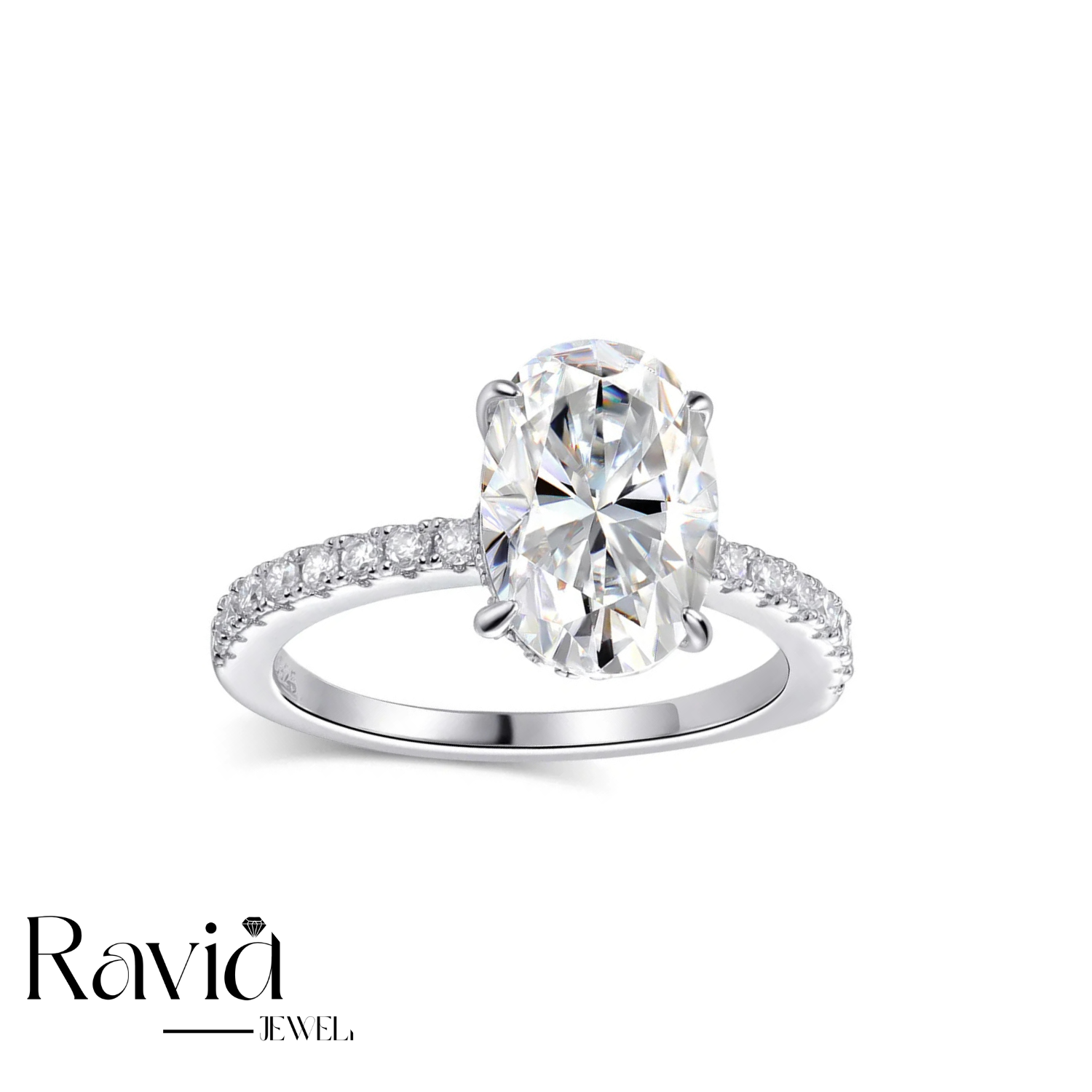 טבעת חן Moissanite יוקרתית