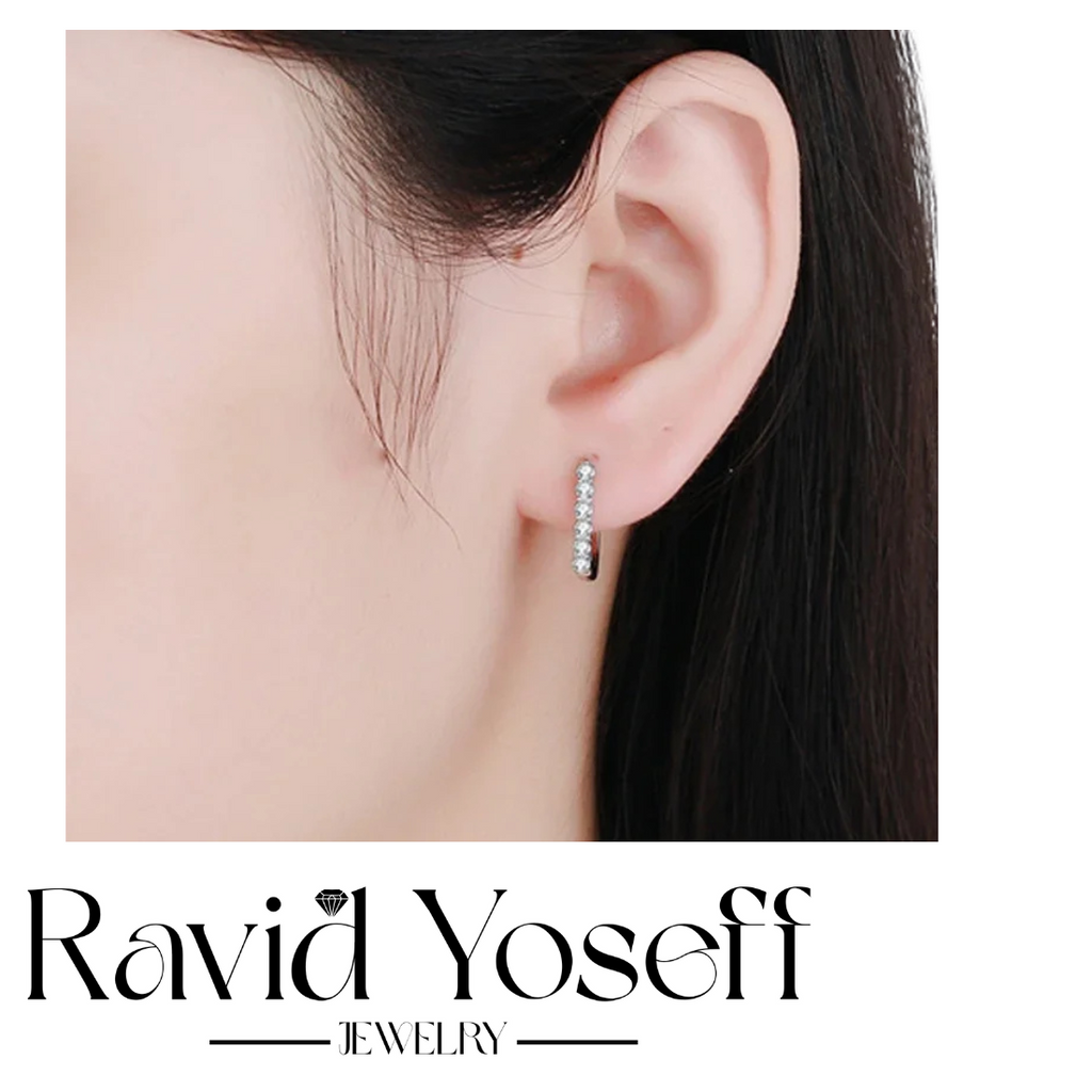 יוקרתיים Moissanite  עגילי סיון