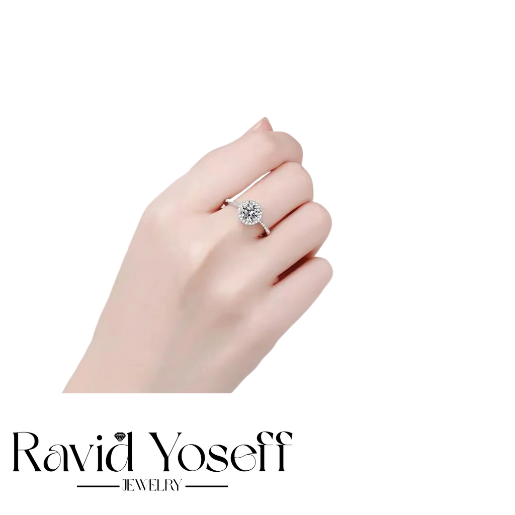 יוקרתית Moissanite טבעת גאיה