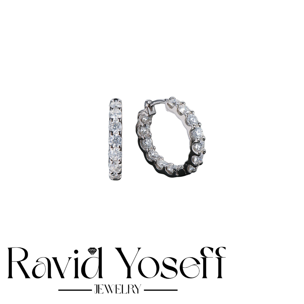 יוקרתיים Moissanite עגילי אדווה