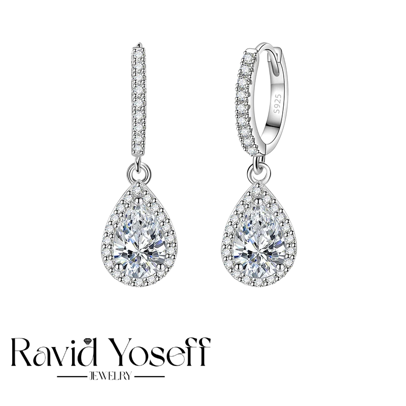 יוקרתיים Moissanite עגילי אמבר