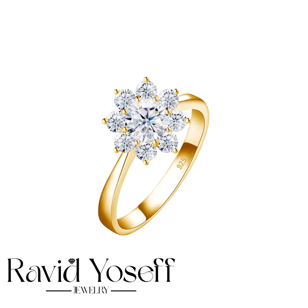 יוקרתית Moissanite טבעת קרין