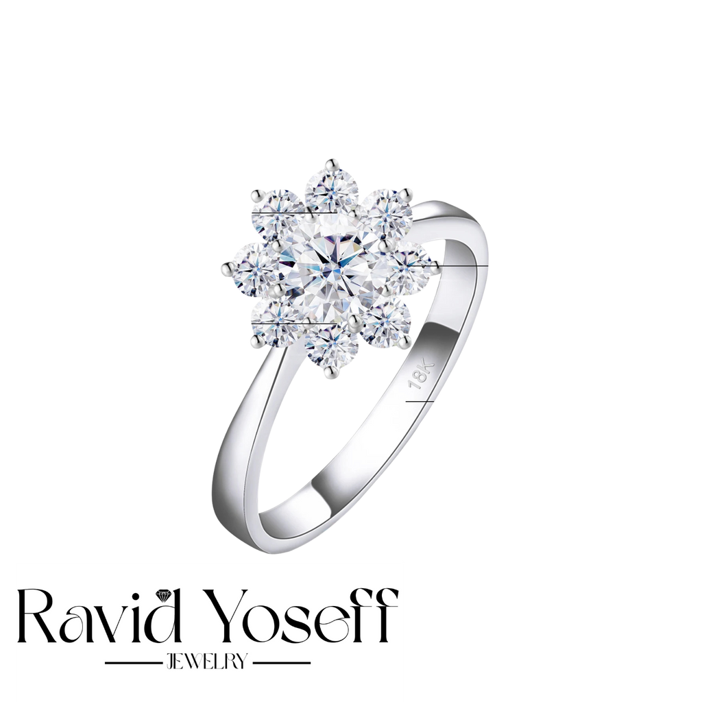 יוקרתית Moissanite טבעת קרין