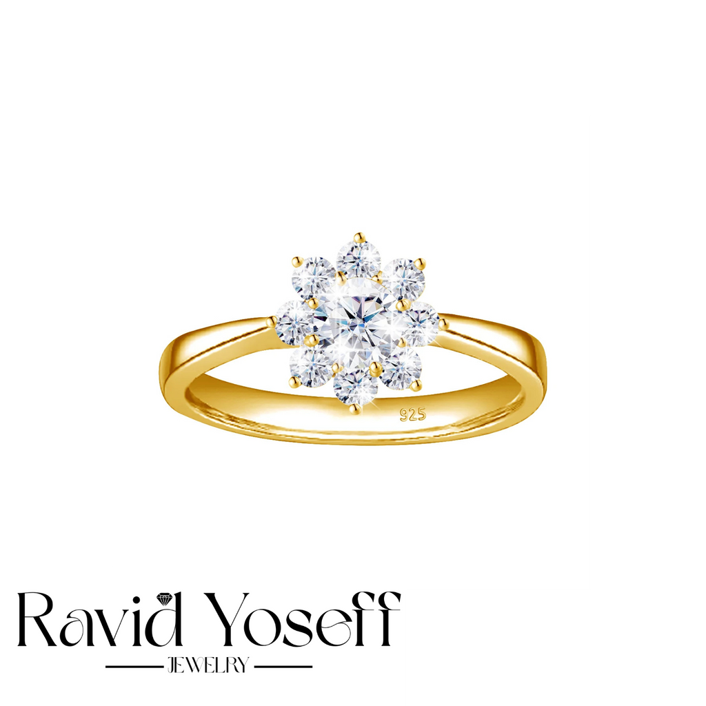 יוקרתית Moissanite טבעת קרין