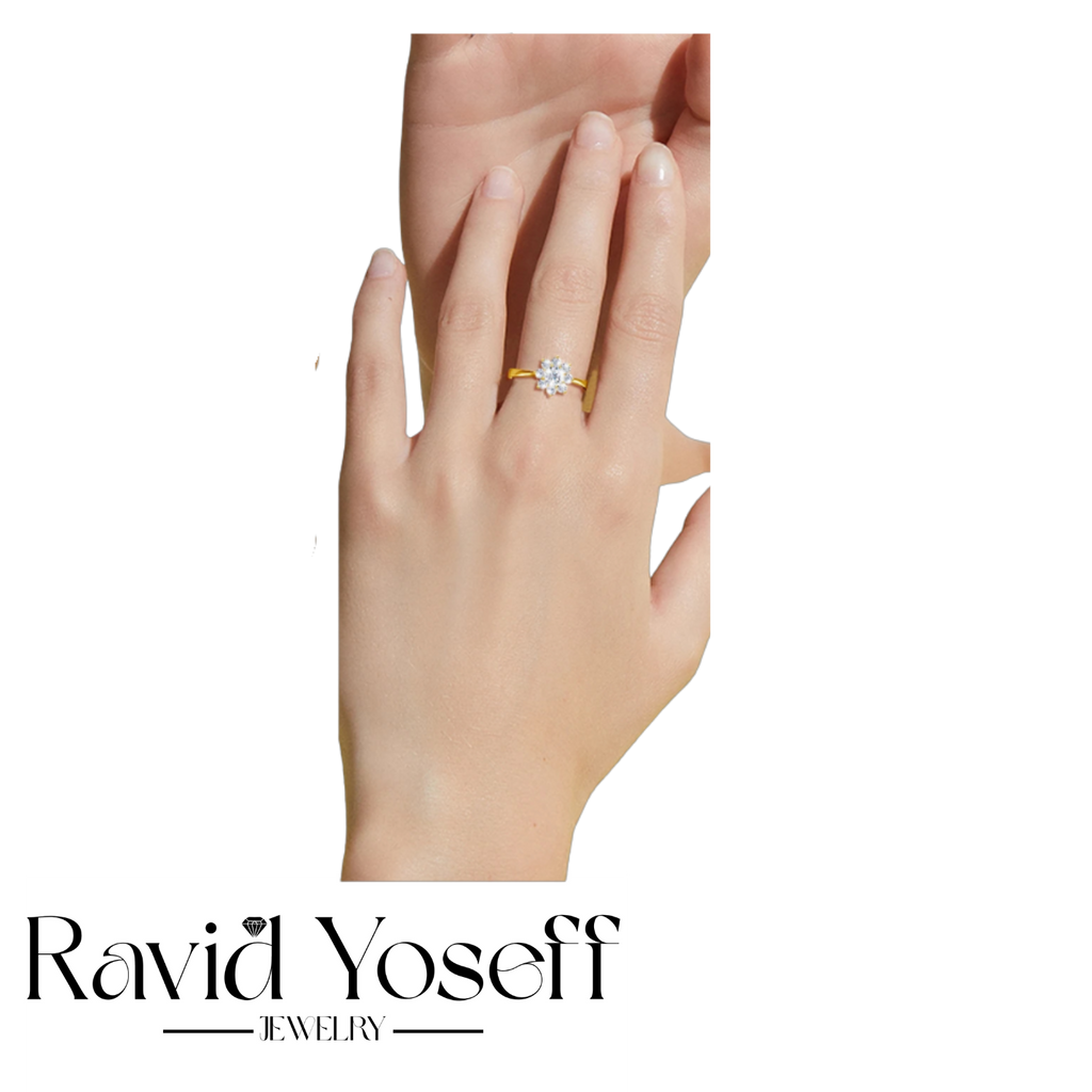 יוקרתית Moissanite טבעת קרין