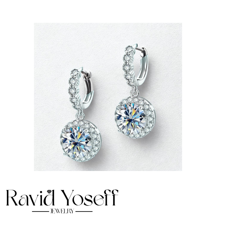 יוקרתיים Moissanite עגילי ברקת