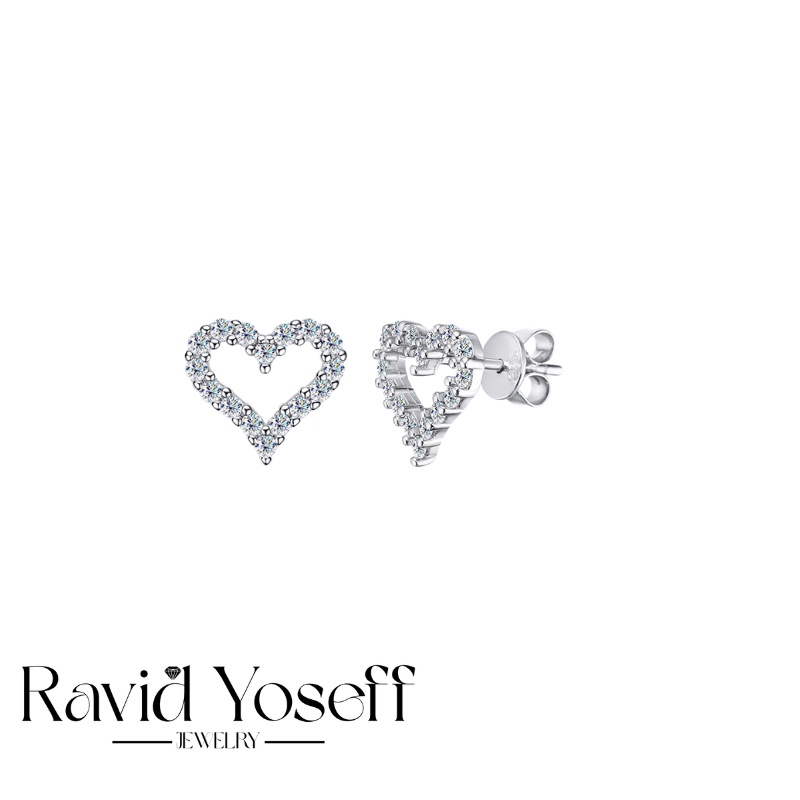 יוקרתיים Moissanite עגילי לב
