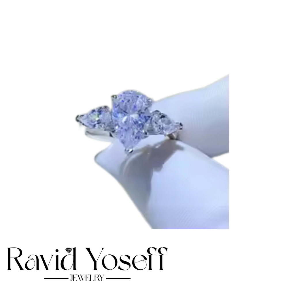 יוקרתית Moissanite טבעת אודיה