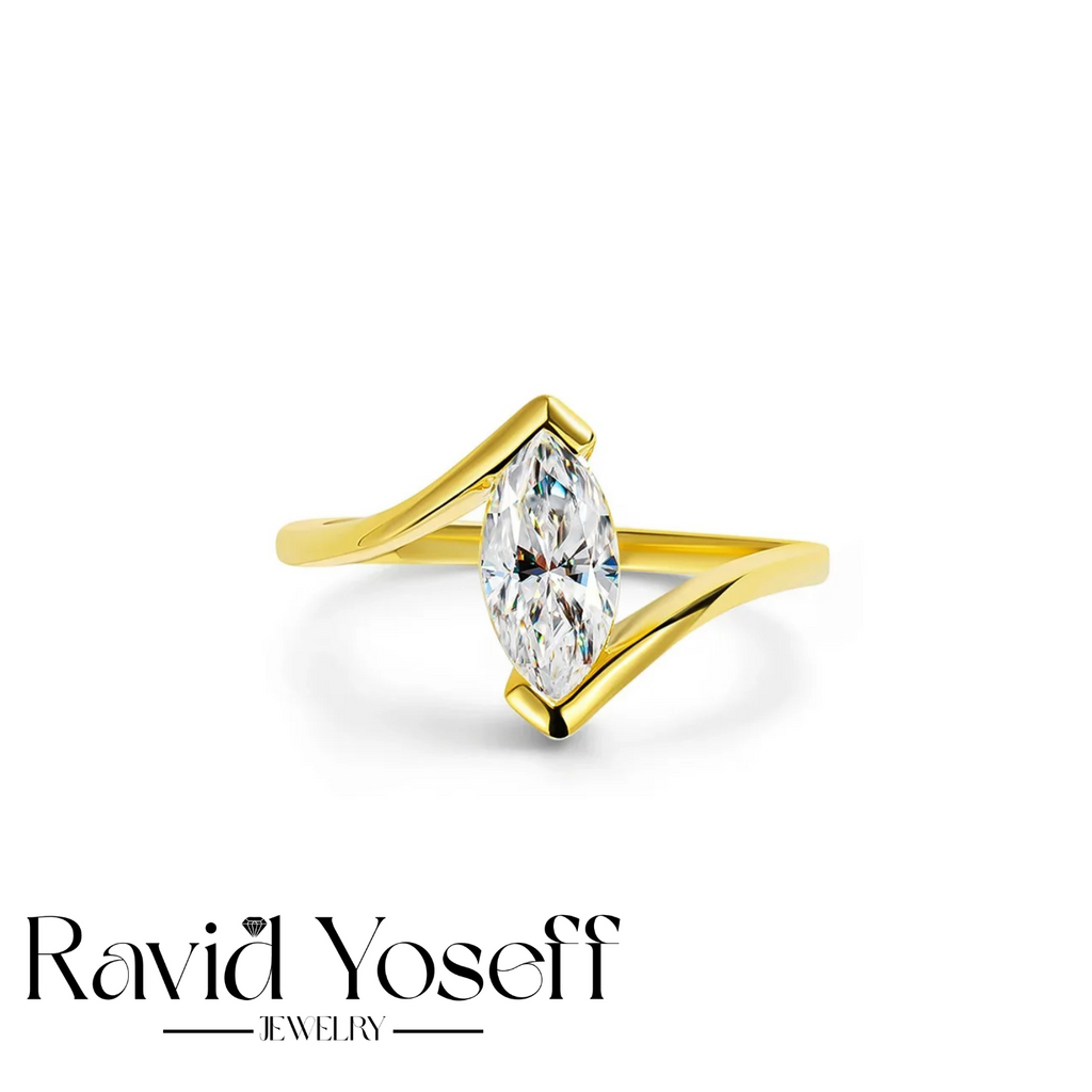יוקרתית Moissanite טבעת יאנה